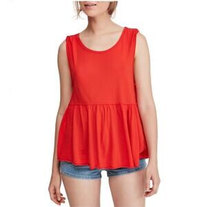 NWT Free People Anytime Tank Top - Red - Small